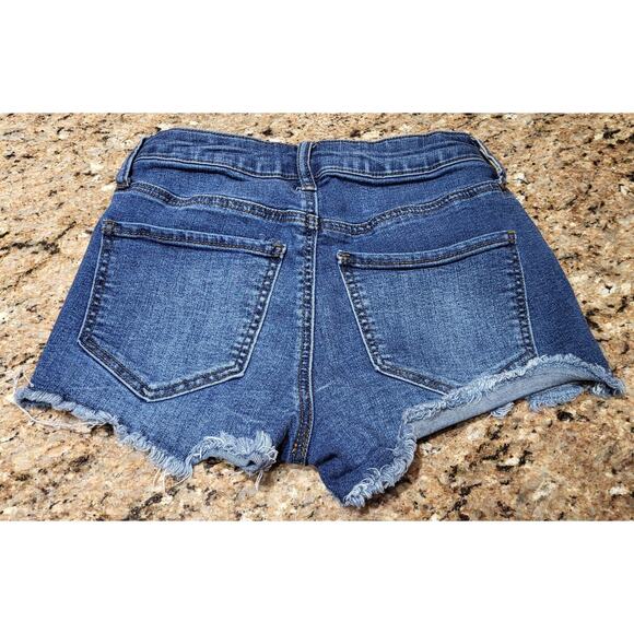 SO Stretch High-Rise Blue Denim Jean Shorts Size 1/25W - Picture 5 of 8